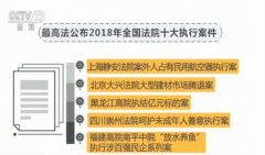 最高法：2018全国法院十大执行案件公布