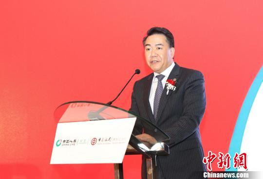 图为中国人寿保险(印尼)公司总经理林建国致辞。　林永传 摄