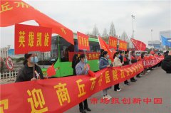  商丘高速交警为88名商丘援鄂白衣勇士凯旋护航